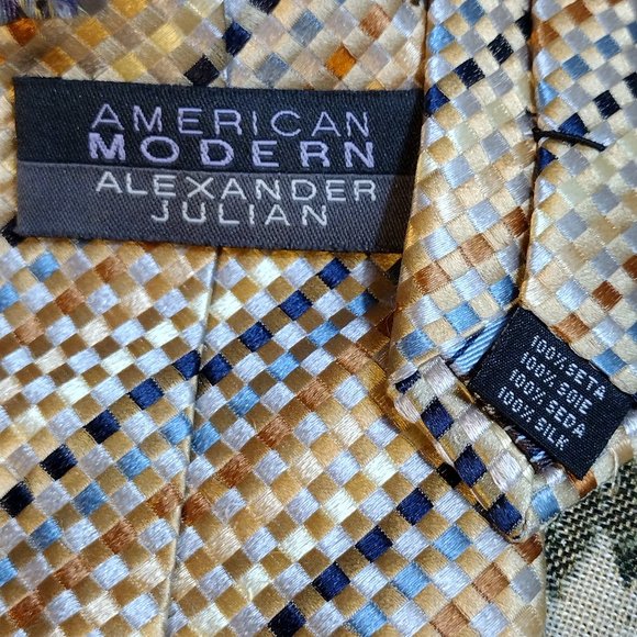 American Modern || Checkered Weave Silk Tie - Picture 3 of 3